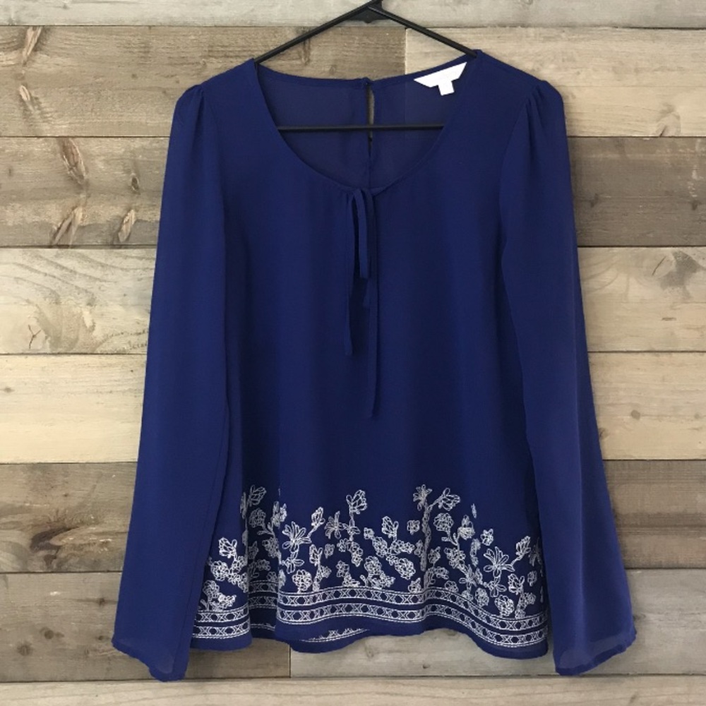 Charming Charlie Navy Blue Blouse